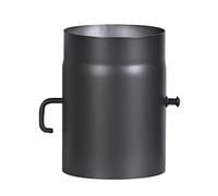 FIREFIX R180/2D R180/2D-Tubo de Acero de 2 mm de Grosor (Tubo de Humo) de 180 mm de diámetro para Estufas y hogueras, Senotherm, Color Negro, 250 mm de Largo con válvula reguladora