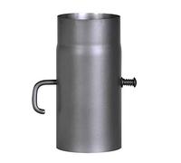 FIREFIX RD130/2D - Tubo de estufa de acero de 2 mm de grosor (tubo de humo) de 130 mm de diámetro, para estufas y hogueras, Senotherm, color gris oscuro, 250 mm de largo con tapa reguladora