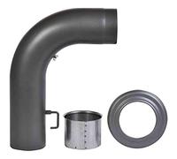FIREFIX RD150/SBR - Juego de tubos de estufa de acero de 2 mm de grosor (juego de tubos angulares) de 150 mm de diámetro, para estufas y hogueras, 3 piezas, color gris oscuro, negro