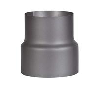 FIREFIX RD150/Ü2 - Pieza de transición (reducción) para tubos de humo de 2 mm de grosor, lacado en gris oscuro, de 150 mm a conector de pared de 130 mm, color negro