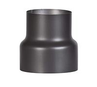 FIREFIX Reducción R150/Ü1 de 150 a 120 para tubos de humo de 2 mm de grosor, lacado en negro, de 150 mm de conector de horno a 120 mm de conexión de pared