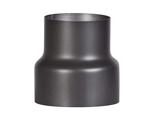 FIREFIX Reducción R150/Ü1 de 150 a 120 para tubos de humo de 2 mm de grosor, lacado en negro, de 150 mm de conector de horno a 120 mm de conexión de pared