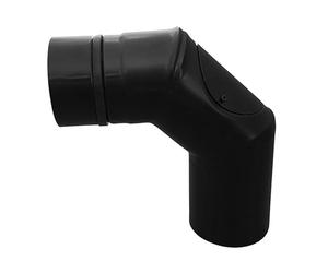 FIREFIX RES80/B90T - Codo para estufa de pellets, 80 mm, acero inoxidable negro, 90 grados