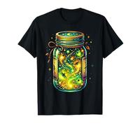 Fireflies Bugs in A Jar Noche Brillante Naturaleza Amante Suave Resplandor Camiseta