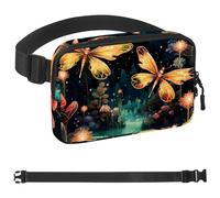Firefly - Cangurera para hombre y mujer, con correa ajustable para correr, caminar, viajar, Multicolor 01, 1.5x9.0x5.9in/4x23x15cm