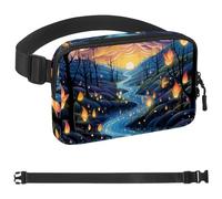 Firefly - Cangurera para hombre y mujer, con correa ajustable para correr, caminar, viajar, Multicolor 02, 1.5x9.0x5.9in/4x23x15cm