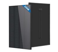 FIREFLY ENERGY Panel Solar Monocristalino Tipo N 250W 12V en Negro - Módulo Solar Eficiente para Autocaravana, Barco, Balcón, Techo, Baterías 12V y Centrales Eléctricas Portátiles