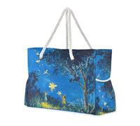 Firefly Lighting Up Summer Night_54083_2 Bolsas de viaje para mujer a prueba de arena con bolsas con cremallera para mujer con portavasos en el lateral