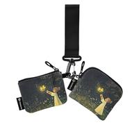 Firefly Lighting Up The Summer - Carteras de pulsera dobles para mujer, delgada, plana, llavero, monedero, monedero, monedero, monedero con cremallera para uso diario, 2 paquetes de estuches para