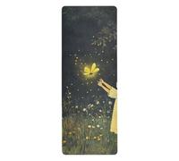 Firefly Lighting Up The Summer - Esterilla de yoga plegable para gimnasio impresa, antideslizante, toalla de yoga con bolsa para llevar tapete para ejercicio, 71 x 26 pulgadas