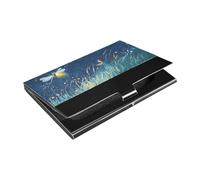 Firefly Lighting Up The Summer Night - Organizador delgado para tarjetas de visita con tarjetero de cuero y acero inoxidable, moderno para reuniones de negocios