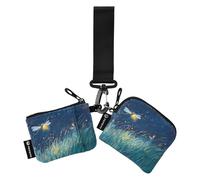 Firefly Lighting Up The Summer - Tarjetero delgado desmontable con bolsillo para monedas con cremallera para uso diario, 2 paquetes de tarjetas de crédito para mujer