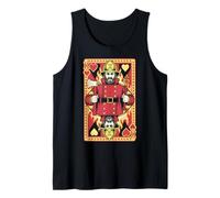 Fireman Fire Fighter King of Hearts Vintage Juego de Cartas Camiseta sin Mangas