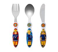 Fireman Sam - Cubertería infantil (3 piezas, cuchillo/tenedor/cuchara