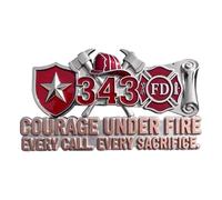 Fireman Theme Aluminum Metal Car Emblem - 3D Waterproof UV-Protected Self-A