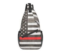 Fireman Thin Red Line Bandera Crossbody Sling Mochila Sling Bag Travel Senderismo Chest Bag Daypack