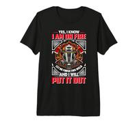 Fireman Yes I Know I Am On Fire Firefighter Firefighters Camiseta Premium