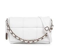 Firenze Artegiani. Amorosi bolso bandolera mujer. Piel auténtica acabado Sauvage acolchado. 31x15x21,5 cm. Color: Blanco