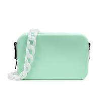Firenze Artegiani Libelulla. Bolso bandolera rectangular, de silicona con correa diseño intercambiable.20x8x13cm. Color : Verde
