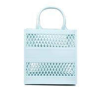 Firenze Artegiani Libelulla. Bolso Shopper cesta silicona rigido 19x10x20 cm. Color: Azul Claro