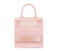 Firenze Artegiani Libelulla. Bolso Shopper cesta silicona rigido 19x10x20 cm. Color: Rosa Claro