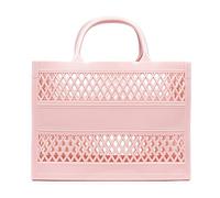 Firenze Artegiani Libelulla. Bolso Shopper cesta silicona rigido 27x11,5x20 cm. Color: Rosa Claro