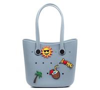 Firenze Artegiani Libelulla. Bolso Shopper de playa, de goma EVA con asas largas y charm decorativos 34x10x28 cm. Color: Azul Océano