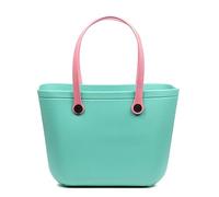 Firenze Artegiani Libelulla. Bolso Shopper grande de playa, de goma eva con asas intercambiables a juego. 47x24x33 cm. Color: Verde