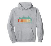 Firenze Italia Skyline Sudadera con Capucha, Unisex para Adultos, Gris Jaspeado, S