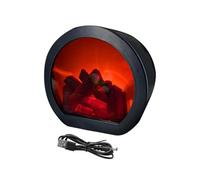 Fireplace Lantern Lamp - Battery Flame Light, Decorative Indoor Outdoor Table Lantern, Portable Home Ambience Lighting Decor | USB Rechargeable Fire Effect Lamp for Patio Balcony Living Room Camping