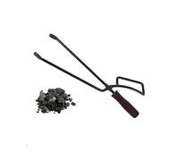 Fireplace tongs 40cm, fire tongs outdoor camping barbecue wood grabber, outdoor campfire fireplace tongs extended insulated carbon fire tongs suitable