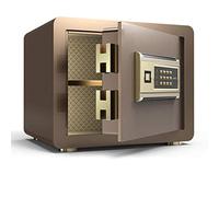 Fireproof Waterproof Household Small Fingerprint Password Anti-Theft -Proof Invisible Wall Bedside Cabinet All-Steel Single Door Office Safe Deposit B,Brown