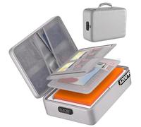 Fireproofs - Caja de almacenamiento de documentos impermeable con combinación de organizadores interiores grandes para archivos, laptop, pasaportes de 14 pulgadas, protección contra inundaciones, para