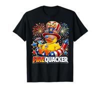 Firequacker 250th Birthday 2026 Patriotic Rubber Duck Party Camiseta