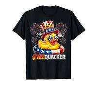 Firequacker 250th Birthday 2026 Patriotic Rubber Duck Party Camiseta