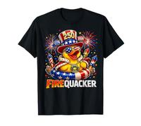 Firequacker 250th Birthday 2026 Patriotic Rubber Duck Party Camiseta