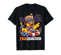 Firequacker 250th Birthday 2026 Patriotic Rubber Duck Party Camiseta