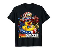 Firequacker 250th Birthday 2026 Patriotic Rubber Duck Party Camiseta