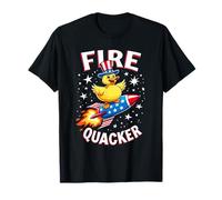 Firequacker Duck On Firecracker Divertido 4 de julio para niños estadounidenses Camiseta