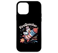FireQuacker Patriotic Duck Rocket Divertido Humor del 4 de julio Carcasa para iPhone 12 mini
