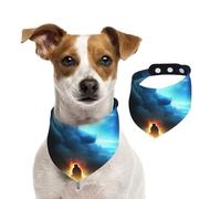 Fires and People Under Dark Clouds - Pañuelo lavable para perros pequeños a grandes, bufanda para mascotas para niñas o niños, accesorios para mascotas