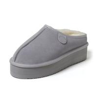 Fireside by Dearfoams Queenstown - Zuecos de piel de oveja auténtica para mujer, zuecos de gamuza para interiores y exteriores, Plataforma de aguanieve, 39.5 EU