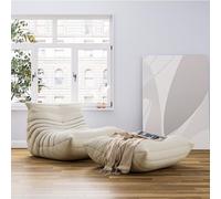 Fireside - Silla de salón con tela de gamuza otomana, sofá individual y reposapiés, cómoda tumbona para sala de estar, cómodo puf para relajación y comodidad