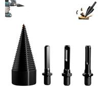 Firewood Drill Bit Set, Wood Log Splitter Firewood Drill Bit, Detachable Heavy Duty Electric Drills Screw Cone Driver Tools, Cone Log Splitters (42mm)