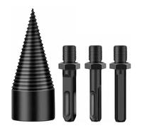 Firewood Splitting Drill Bit, 32/42/50 mm Screw Cone Wood Splitter Bit with Square/Round/Hex Shank for Hammer Drill, Heavy Duty Carbon Steel Tool (42 mm with 3 Shank)