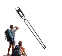 Firewood Tongs, Metal Log Grabber, Heavy Duty Logs Tweezers, 17.32x1.57x0.79 Inches Portable Fireplace Wood Handling Tools, Camping Fireplace Tools for Indoor and Outdoor Use