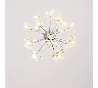 Firework Crystal Long Branch Pendant Lighting Chandelier Led Ceiling Light Fixture for Living Room Bedroom,Chrome,24 Lights(Chrome,18 Lights)