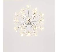 Firework Crystal Long Branch Pendant Lighting Chandelier Led Ceiling Light Fixture for Living Room Bedroom,Chrome,24 Lights(Chrome,24 Lights)