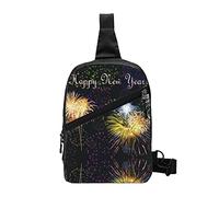 Firework Happy New Year Sling Bag Plegable Pecho Hombro Mochila Fanny Pack Crossbody Bolsos para Hombres Mujeres Viajes Senderismo Al Aire Libre