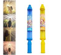 Firework Water Gun, Romantic Firework Style Water Spray Toy for Couples, Beach Pool Water Spray Toy, High Pressure Pull-out Sprinkler Spray Toys for Bathing, Pool, Party (Blue+Yellow)